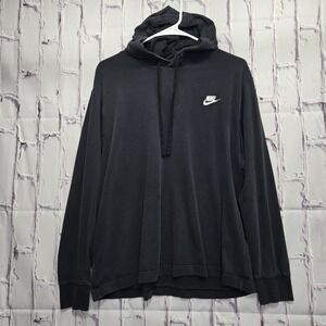 Nike‎ Lightweight Hoodie Men's Size Large Lightly Faded Black Pullover Casual